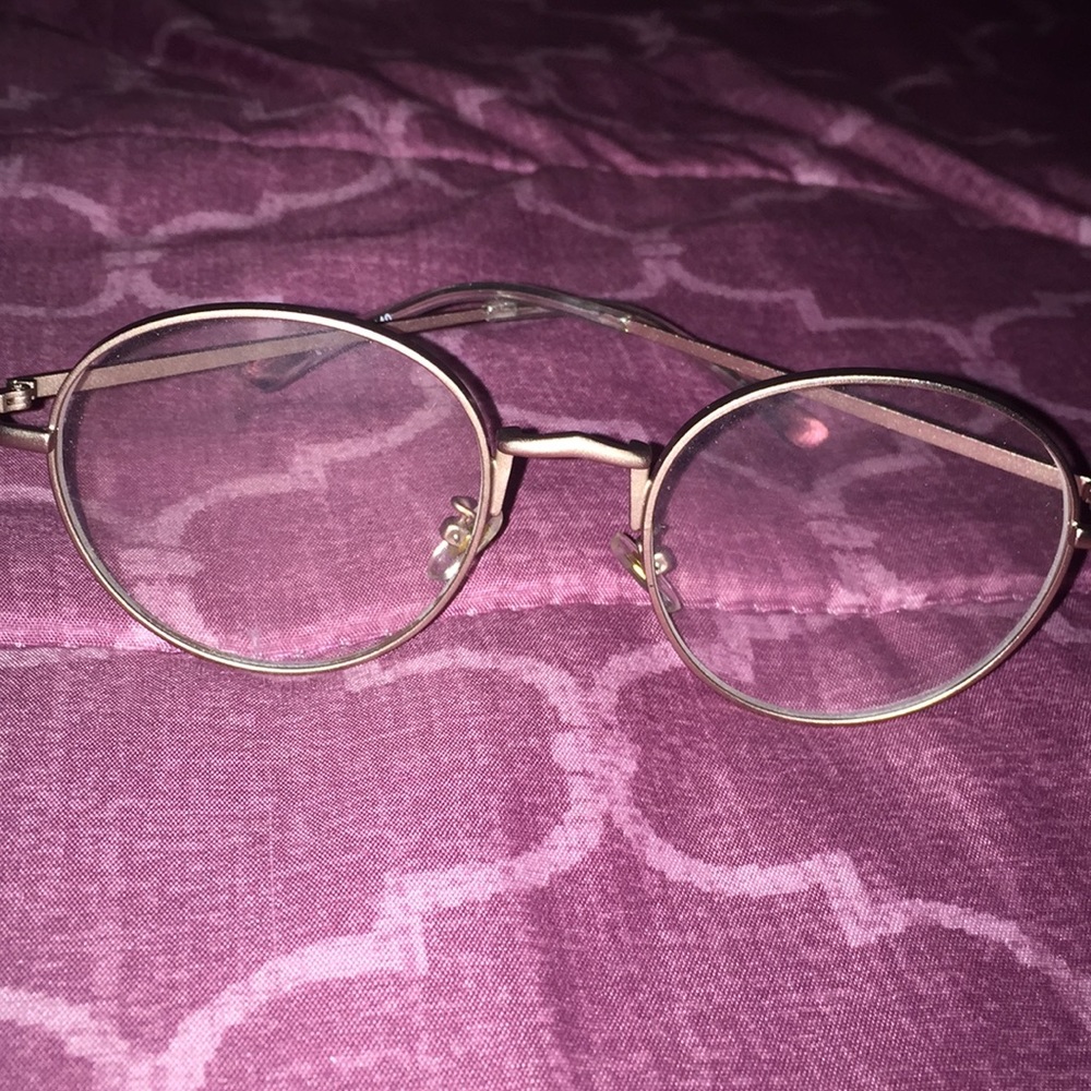 Clear lenses glasses rose gold